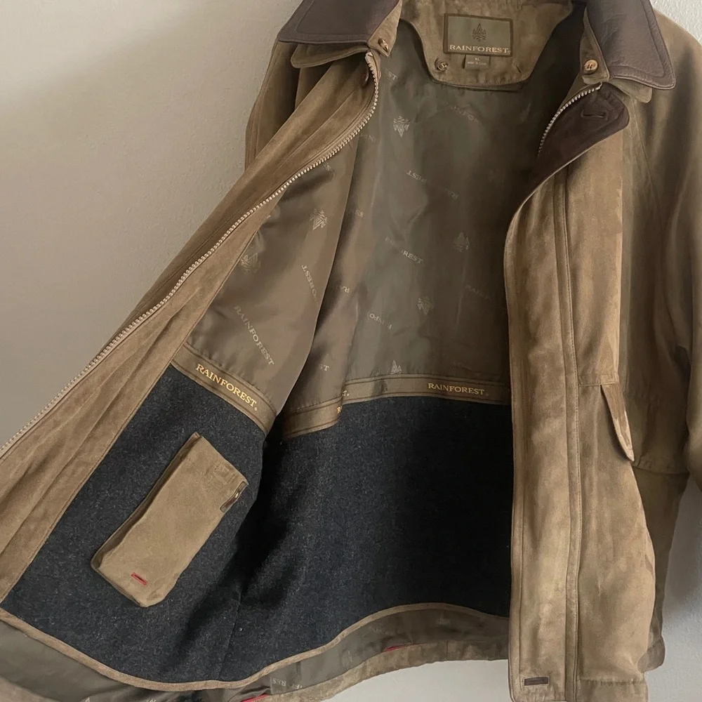 Rainforest Men’s Suede Leather Barn‎ Coat Size XL